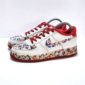 Nike Air Force 1 Custom Paint Splatter Sneakers Youth Boy/Girl 6.5 Low Top Shoes